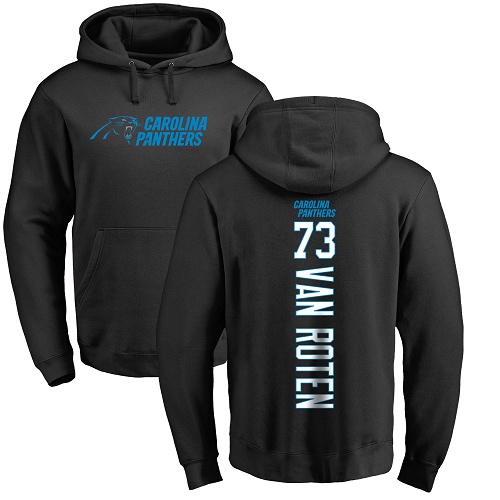Carolina Panthers Men Black Greg Van Roten Backer NFL Football #73 Pullover Hoodie Sweatshirts